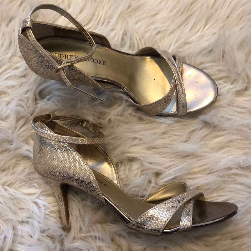 Rose gold sparkly heels. Worn once!